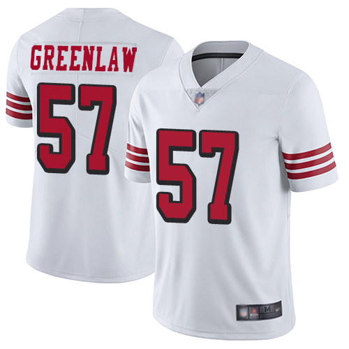 San Francisco 49ers Limited White Men Dre Greenlaw NFL Jersey #57 Rush Vapor Untouchable->women nfl jersey->Women Jersey